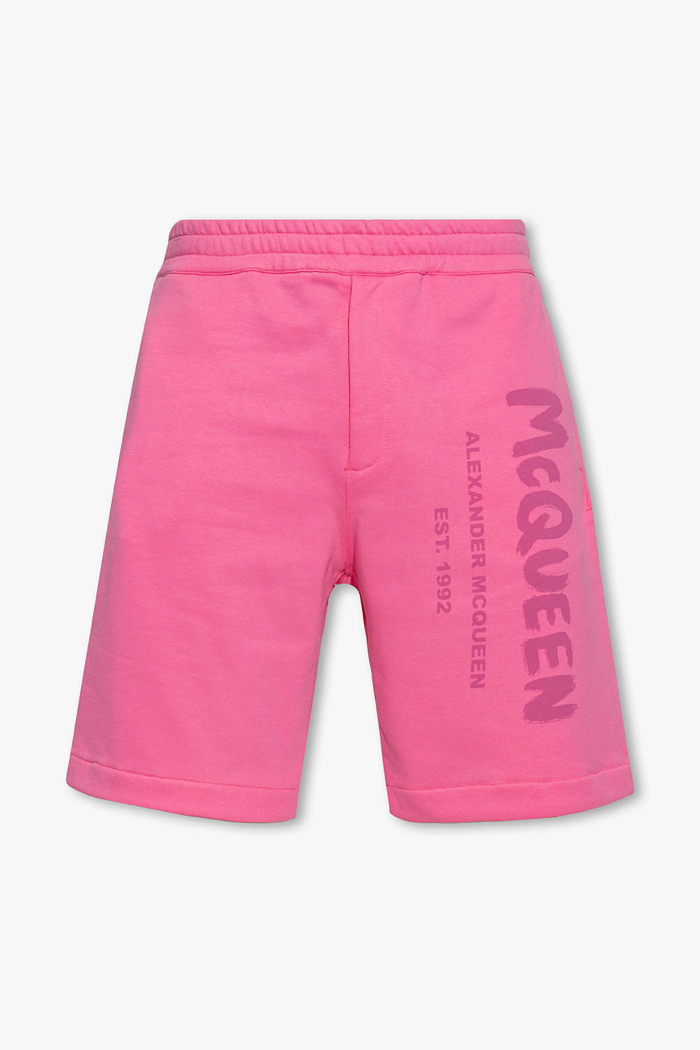 ショートパンツ alexander mcqueen Alexander McQueen Cupro Shorts Alexander McQueen logo-print straight-leg Shorts | Black